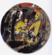 Asger Jorn Senza Titolo, 1972 - Terracotta smaltata e graffita diametro 30 cm