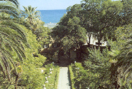 Veduta del giardino di Villa De Mari dalla sala del piano nobile.